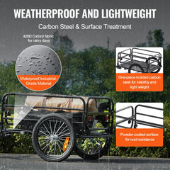 Durable industrial-grade bike trailer for outdoor use