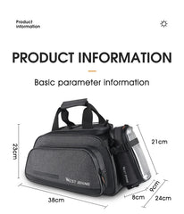 10L Large Rear Pannier Bag with Insulation for Ebike