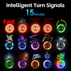 8-Color Bike Taillight with 15 Modes & IP66 Waterproof