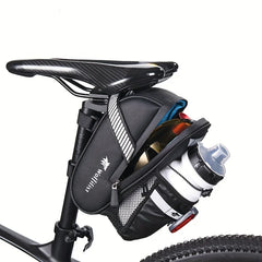 Reflective Waterproof Saddle Bag with Water Bottle Holder