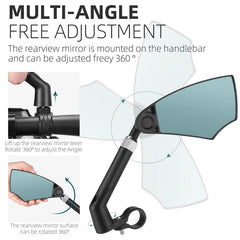 Adjustable Wide-Angle Bike Handlebar Rearview Mirror