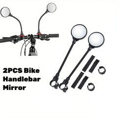 2PCS Bike Handlebar Rearview Mirror