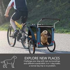 3-in-1 Foldable Pet Bike Trailer with 12“ Jogger & 6” Stroller Wheels