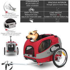 Breathable Folding Pet Bicycle Trailer