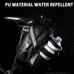 Reflective Waterproof Saddle Bag with Water Bottle Holder