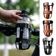 Retro Leather Water Bottle Holder for Bikes