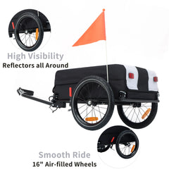 Portable Mountain Bike Cargo Trailer with Removable Cover