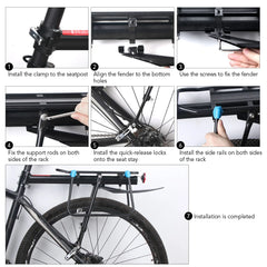 Quick Release Bike Rear Rack with Mudguard