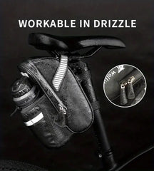 Reflective Waterproof Saddle Bag with Water Bottle Holder