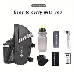 Reflective Waterproof Saddle Bag with Water Bottle Holder