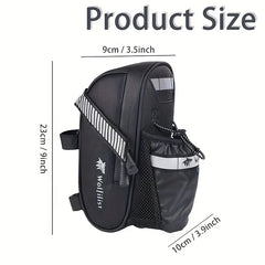 Reflective Waterproof Saddle Bag with Water Bottle Holder