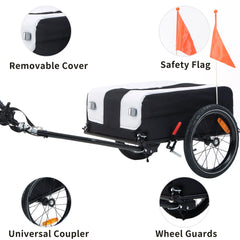 Portable Mountain Bike Cargo Trailer with Removable Cover