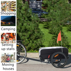 Portable Mountain Bike Cargo Trailer with Removable Cover