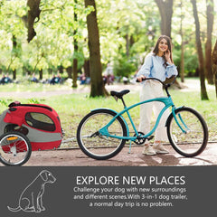 Breathable Folding Pet Bicycle Trailer