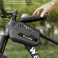 6.9in Touch Screen Waterproof Front Tube Frame Bag for Bikes