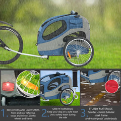 Breathable Folding Pet Bicycle Trailer