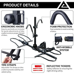 Heavy-Duty 2-Bike Platform Hitch Rack