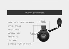 Waterproof Rechargeable Ebike Bell with 4 Sound Modes