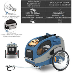 Breathable Folding Pet Bicycle Trailer