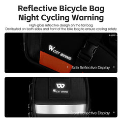 Portable 1.2L Reflective Bike Saddle Bag