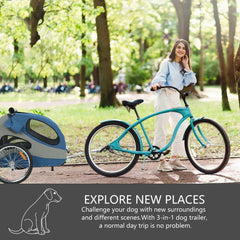 Breathable Folding Pet Bicycle Trailer