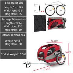 Breathable Folding Pet Bicycle Trailer