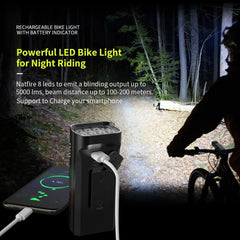 USB Rechargeable Bike Light with Back Rear Taillight Optional