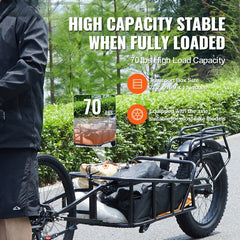 Heavy-Duty Bike Trailer with Reflective Strips and 20” Tires